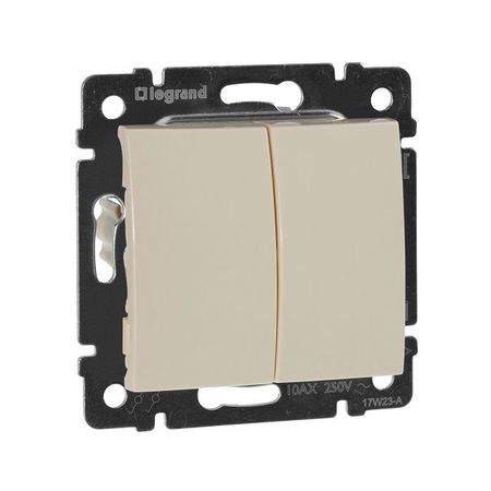 переключатель 2-клавишный LEGRAND Valena IP20 слоновая кость