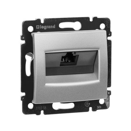 розетка 1 пост компьютерная LEGRAND Valena алюминий