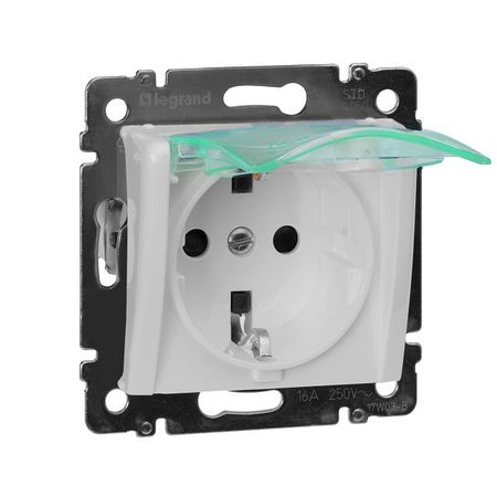 розетка 1 пост LEGRAND Valena с/з крышка белая