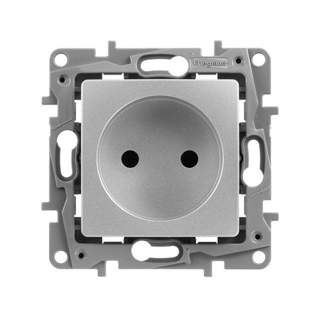 розетка 1 пост LEGRAND Etika б/з с/ш алюминий