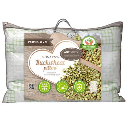 подушка MONA LIZA 50х70см с валиком с лузгой гречихи, арт.аш539173