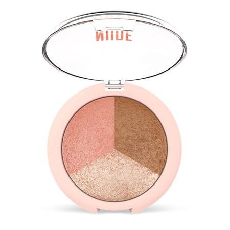 Палетка GOLDEN ROSE Пудра запеченная трио NUDE LOOK BAKED TRIO FACE POWDER