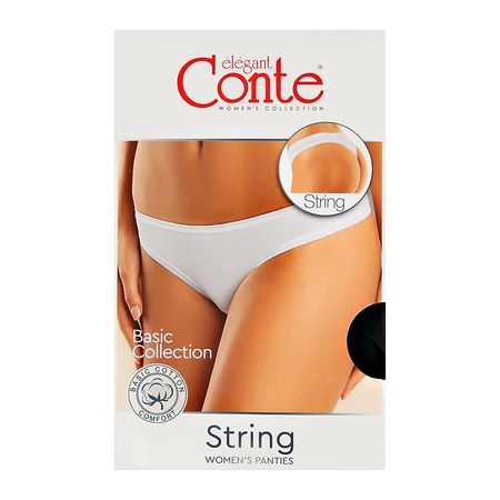 Трусы женские CONTE ELEGANT BASIC COLLECTION стринги black 98/M людмила васильевна доманская право лево верх низ тесты с наклейками