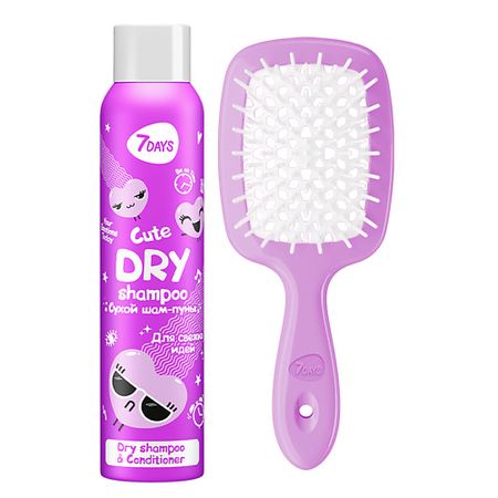 Сухой шампунь 7DAYS Сухой шампунь и расческа набор CUTE