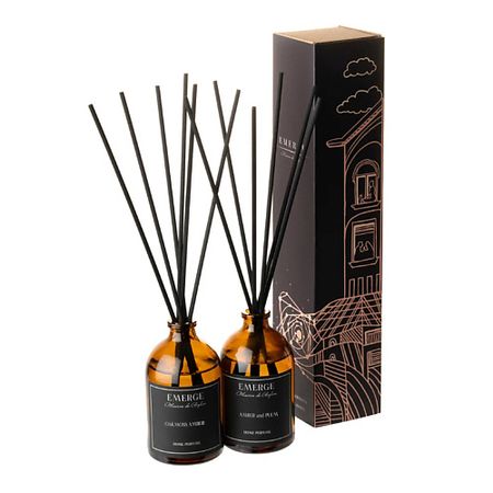 Аромадиффузор EMERGE Набор 2 диффузора ароматических (Дубовый Мох, Амбра Слива) свеча темная дубовый мох и амбра 120мл