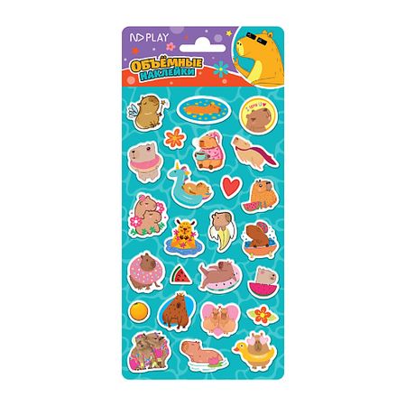 Набор наклеек ND PLAY Наклейки объемные «Капибара» наклейки многоразовые объемные милые котики 2