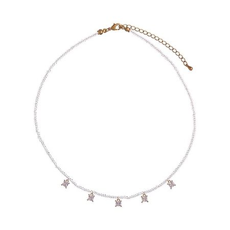 Колье UVI JEWELLERY Колье из прозрачных кристаллов с подвесками полоски кристаллов микс ов 11096902