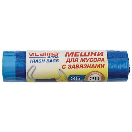 Мешок для мусора LAIMA Мешки для мусора с завязками ULTRA