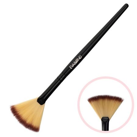 Кисть для лица EVABOND Кисть макияжная веерная Black кисти 05шт синтетика клод 1 3 круглые 4 8 плоские 4 веерная подвес малевичъ