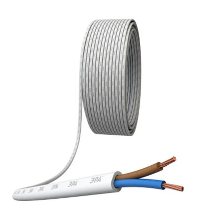 кабель ШВВП ЭРА 2х0,5 10м гибкий плоский белый михаил п лагутин плоский живот тонкая талия эффективные упражнения для красивой фигуры