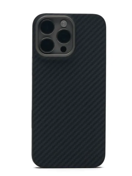 Чехол-накладка Kzdoo Keivlar Case для iPhone 16 Pro Max карбоновый (черно-серый в полоску)