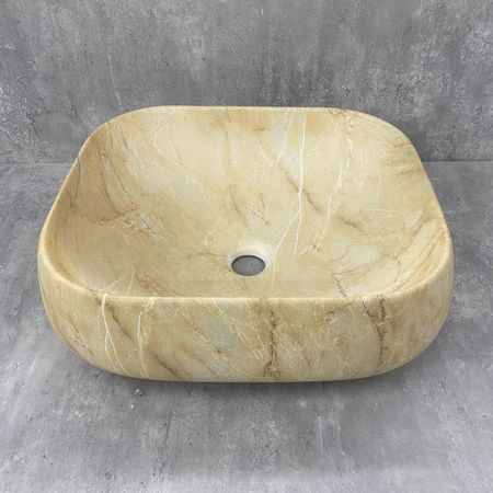 раковина накладная VITARTA 45х13,5х40,5см прямоугольная бежевая