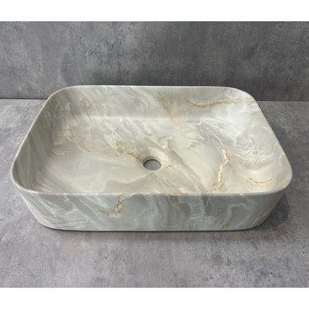 раковина накладная VITARTA 51х12х35,5см прямоугольная бежевая