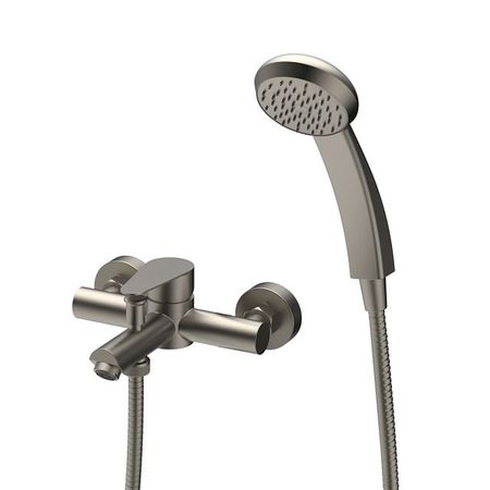 смеситель для ванны PAINI Verona короткий нержавейка сатин