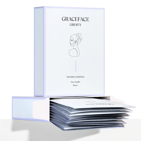 Набор масок для лица GRACE FACE Набор тканевых масок для лица увлажняющих с витаминным комплексом