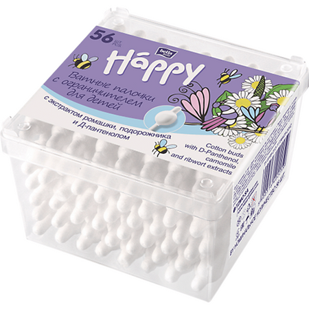 Ватные палочки BELLA BABY HAPPY Ватные палочки с экстрактом ромашки, подорожника и Д-пантенолом