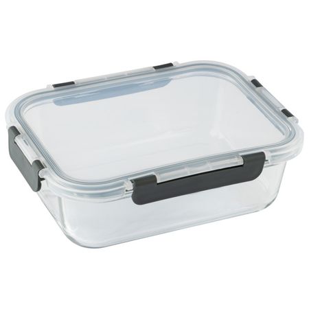 контейнер для продуктов LEONORD Praktisch 1,5л 23,5x17,7x7,4см 4 замка прямоугольный стекло, пластик