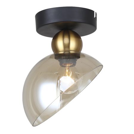 светильник потолочный ESCADA Liberty 1х40Вт E14 черный бронза янтарный