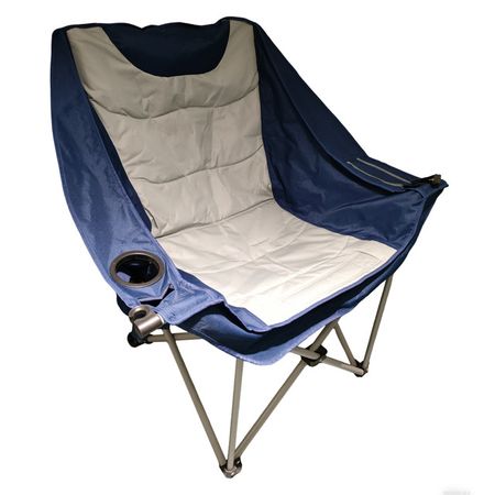 кресло туристическое складное 77х90х100см сталь полиэстер синий, белый