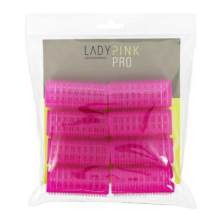 Бигуди-липучки LADY PINK BASIC PROFESSIONAL D 25 мм розовые 8 шт липучки а и формы