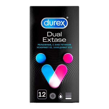Презервативы DUREX Dual Extase рельефные с анестетиком 12 шт ольга евгеньевна вербицкая мокрая книжка осторожно внутри тринадцать морей и три океана в придачу