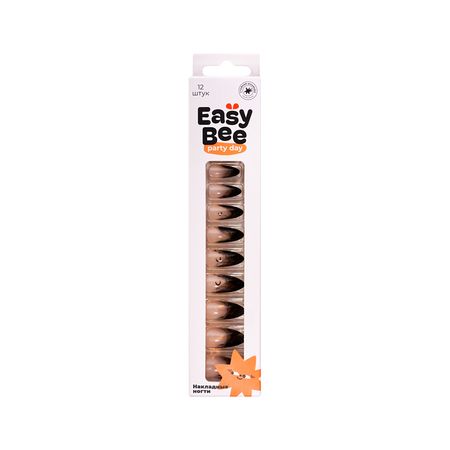 Набор накладных ногтей с клеевыми стикерами EASYBEE NAIL DAY Black Moon 12 шт + клеевые стикеры 24 шт