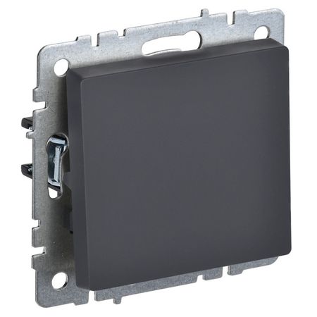 переключатель 1-клавишный IEK BRITE проходной 10А графит