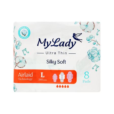Прокладки гигиенические MY LADY SILKY SOFT ультратонкие L 8 шт