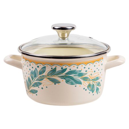 кастрюля METROT Лара 4,5л 22см эмал. сталь с крышкой