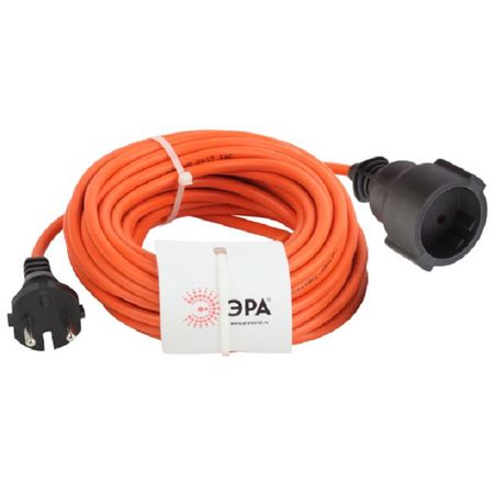 удлинитель ЭРА 20м 1-местный б/з 6А IP44 2х0,75мм ПВС оранжевый