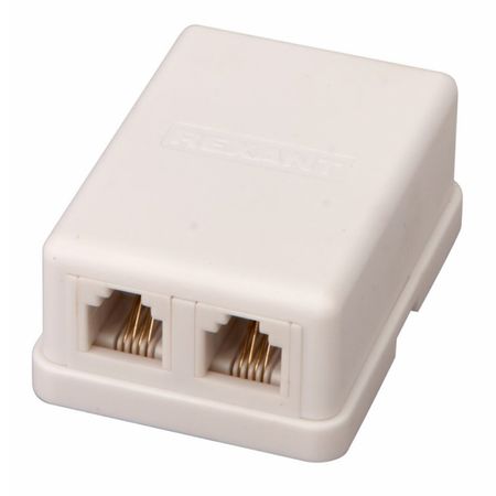 адаптер телефонный внешний REXANT 2 порта RJ-14 (6P4C) CAT 3 белый