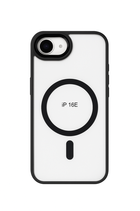 Чехол-накладка iPefet MagSafe для Apple iPhone 16e пластиковый (серая рамка)