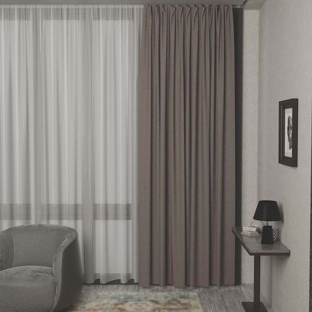 штора портьерная на шт.ленте Garden димаут 200х280см серо-коричневая, арт.сw538636V38