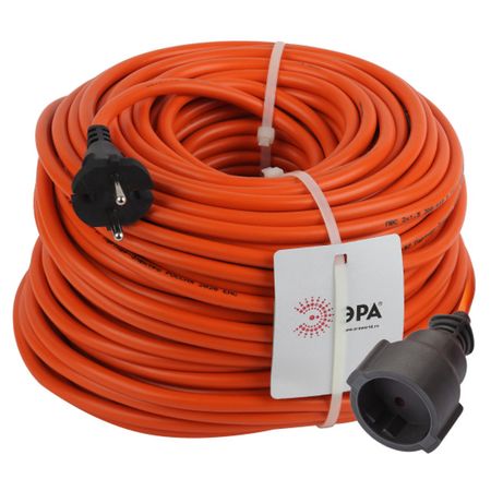 удлинитель ЭРА 50м 1-местный б/з 10А IP20 2х1,5мм ПВС оранжевый