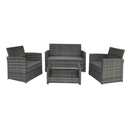 набор мебели искусственный ротанг 4 предмета серый