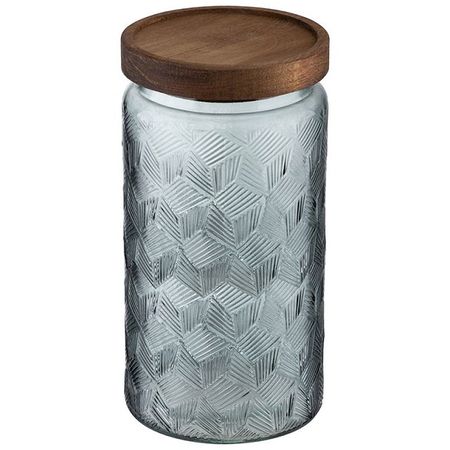 банка для продуктов LEONORD Amaretto 1л круглая стекло, дерево