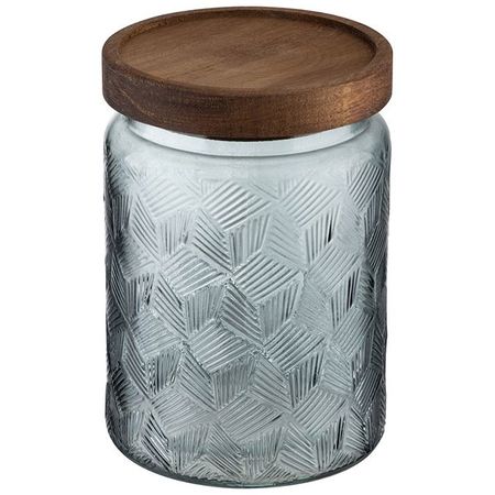 банка для продуктов LEONORD Amaretto 0,75л круглая стекло, дерево