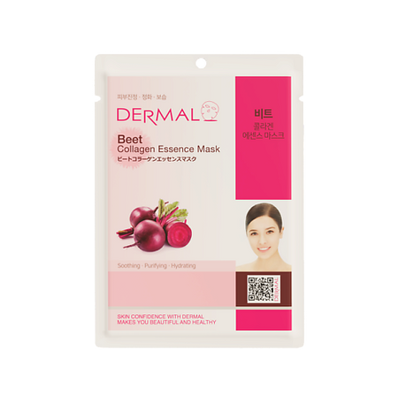 Маска для лица DERMAL Тканевая маска с экстрактом свеклы и коллагеном
