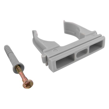 клипса для крепления труб D40мм с дюбелем 10шт. ПВХ серый