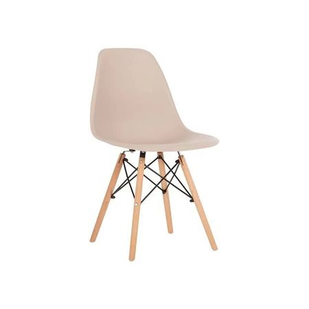 стул NORDIC 450х400х820мм пластик/дерево бежевый