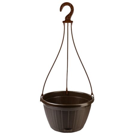 кашпо подвесное La Decoro 4,5л d27 с нижним поливом тёмно-коричневый (подвеса нет в комплекте)