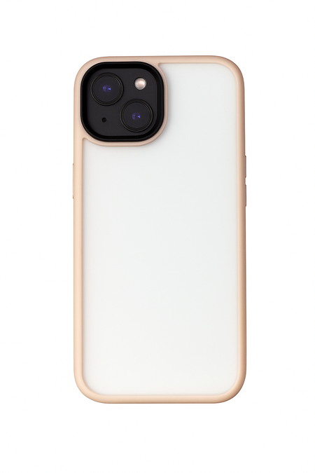 Чехол-накладка Wiwu (FGG-011) для Apple iPhone 15 пластиковый прозрачно-белый (розовая рамка)