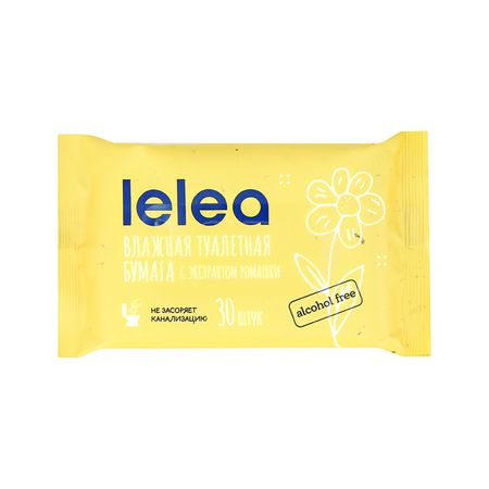 Бумага туалетная влажная LELEA с экстрактом ромашки 30 шт бумага упаковочная 70 100см ромашки глянц инд уп