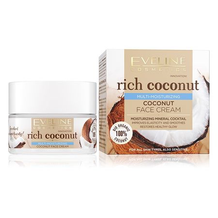 Крем для лица EVELINE RICH COCONUT интенсивно увлажняющий 50 мл