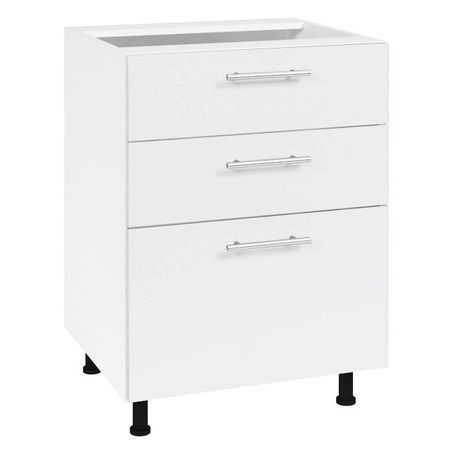 кухонный шкаф напольный Лофт Милк 600х550х820мм 3 ящика МДФ/ЛДСП