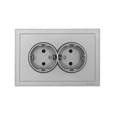 розетка 2 пост LEZARD Zima б/з ПБТ серый матовый времена года весна иллюстративно демонстрационный материал для образовательной деятельности с детьми 5 7 лет