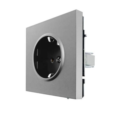 розетка 1 пост LEZARD Zima с/з ПБТ серый матовый