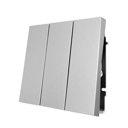 выключатель 3-клавишный LEZARD Zima серый матовый