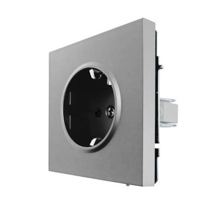 розетка 1 пост LEZARD Zima ПБТ с защитой от детей серый матовый