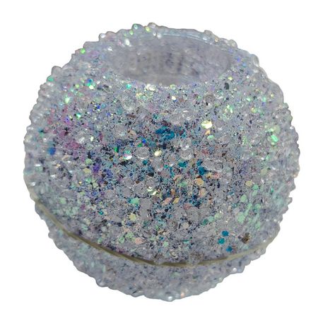 подсвечник MAXIJOY Кристаллы 10х9см стекло серебряный